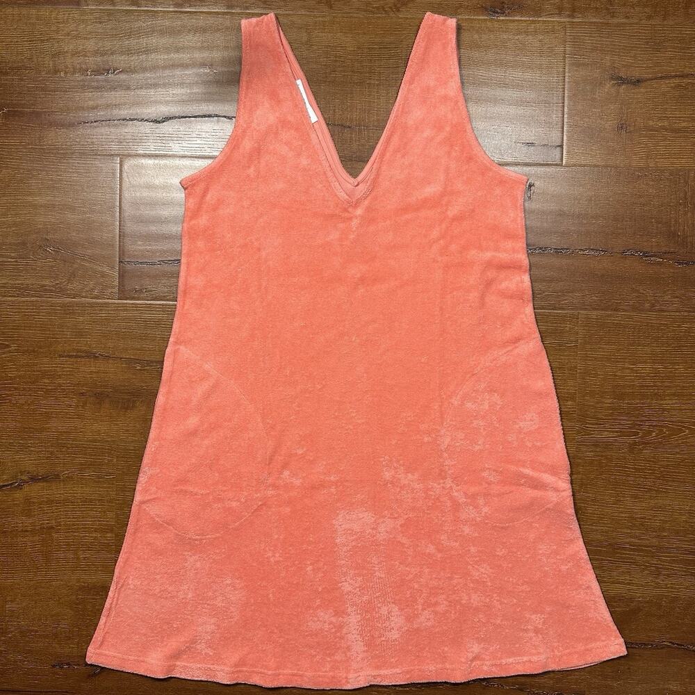 Lake Pajamas Towel Midi Dress M Pink French Terry Comfort Pool Swim Beach Resort